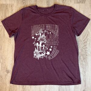 Morgan Wallen Graphic T-Shirt Last Night Whiskey Glasses Maroon Size XL